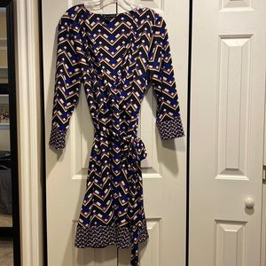 Patterned Wrap, Stretch Dress